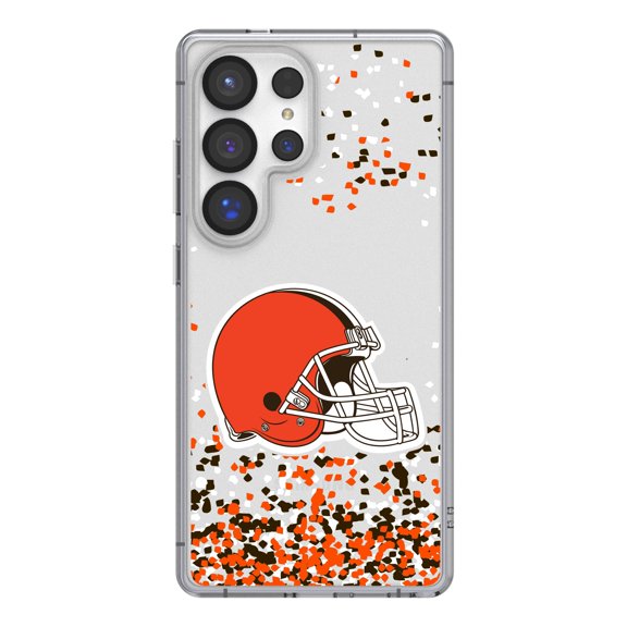 Cleveland Browns Galaxy Clear Case with Confetti Design