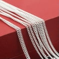 thumbnail image 2 of QQTDFG 5PCS 925Sterling Silver 2mm Flat Sideway Jewelry Accessories Chains Necklace-16", 2 of 8