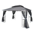 thumbnail image 2 of Gzxs 13x10FT Outdoor Patio Gazebo Canopy Tent With Detachable Mosquito Net Suitable for Lawn, Garden, Backyard and Deck, Gray Top, 2 of 10