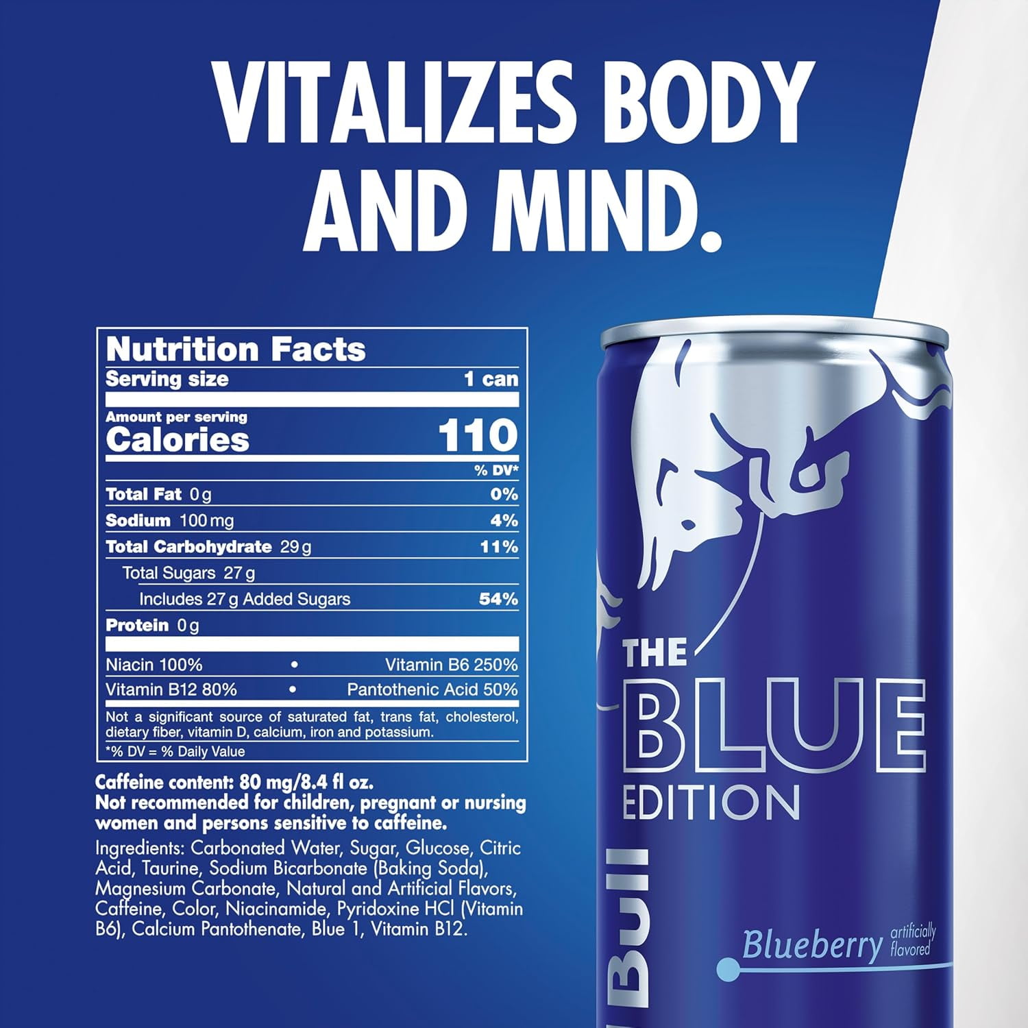 Red Bull Blue Edition Blueberry Energy Drink – 24 Cans × 8.4 oz