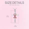 thumbnail image 5 of Dorunmo Breast Cancer Survivor Necklace Pink Ribbon Cross Necklace 925 Sterling Silver Awareness Survivor Jewelry Gifts for Women (July Birthstone), 5 of 6
