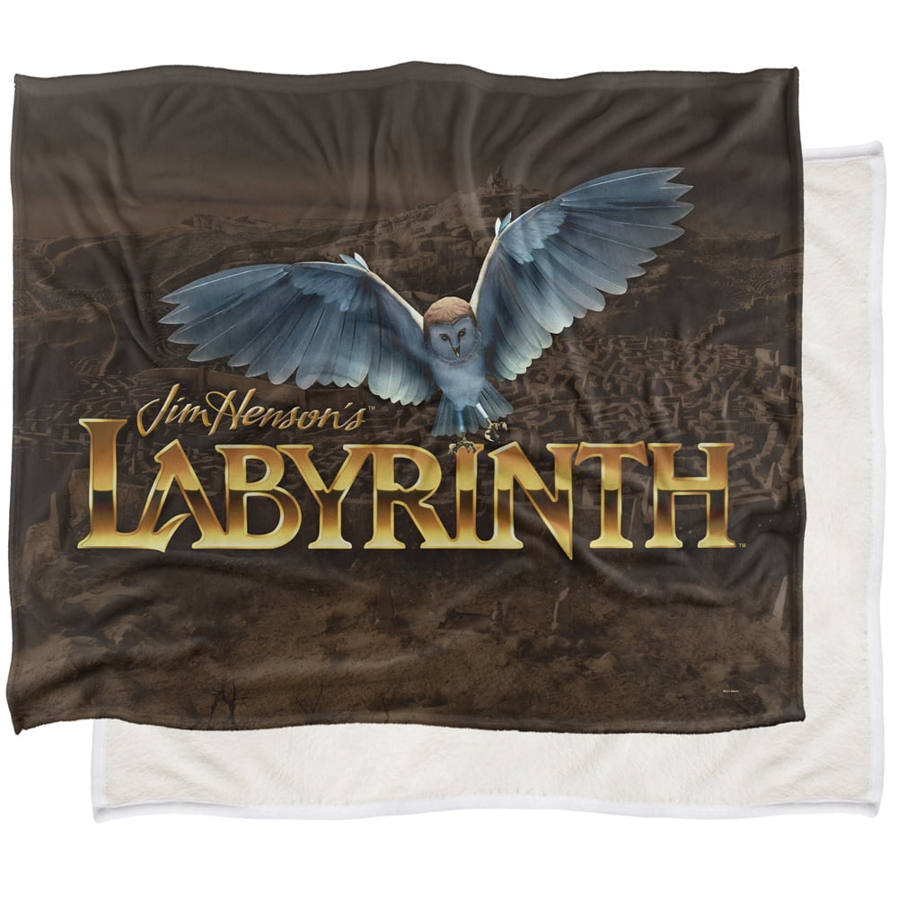 Labyrinth Blanket, 50"x60", Owl Logo Maze, Silky Touch Sherpa Back