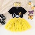 thumbnail image 2 of newwalpole Baby Girls One 1st Birthday Outfit Bee Sunflower Romper Tulle Tutu Skirt Sequin Bow Party Clothes Set, 2 of 5