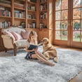 thumbnail image 3 of Rugs for Living Room 6x9, Alfombras para Salas Shag Large Plush Soft Area Rug, Shaggy Carpets for Bedroom, Kids Boys Girls Home Decor Aesthetic (Light Grey Tie-Dyed, 6x9 Feet), 3 of 16