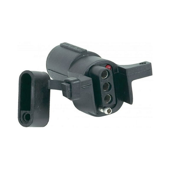 Hopkins Towing Solutions 6 Round to 4 Flat Black Adapter with LED, 47325