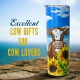 thumbnail image 2 of Cow Tumbler, Sunflower Tumbler -Cow Gifts for Women -Insulated Cute Cow Cup, Skinny Tumbler, Coffee Travel Mug, Water Bottle- Birthday Sunflower Gifts for Women Mom- Cow Print Stuff, Decor(20 Oz), 2 of 5