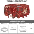 thumbnail image 3 of Christmas Round Tablecloth 60 Inch Xmas Santa Claus Reindeer Snowman Table Cover with Buffalo Plaids Winter Snowflakes Checkered Table Cloth Heat Resistance for Kitchen Dining Holiday Decor, 3 of 6