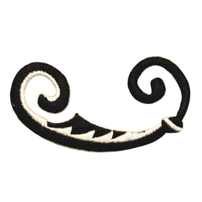 ID 0368 Tribal Wave Patch Black & White Symbol Embroidered Iron On Applique