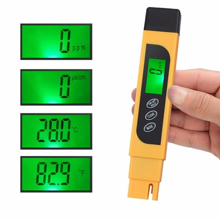 ESYNIC Digital Water Tester  Water Quality Test Meter TDS EC Temperature Meter 3 in 1 Test Pen Water Quality Purity Test Meter TEMP PPM Test Pocket Pen LCD Monitor Portable for Water Testing