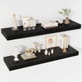 thumbnail image 4 of Floating Shelves  Deep Floating Shelf Wall Mounted  Wall Shelves  Rustic Deep Bookshelf  Extra Deeper &amp; Thicker Display Shelves for Bedroom  Living Room    Set of, 4 of 6