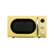 Galanz 0.7 Cu ft Retro Countertop Microwave Oven, 700 Watts, Yellow, New