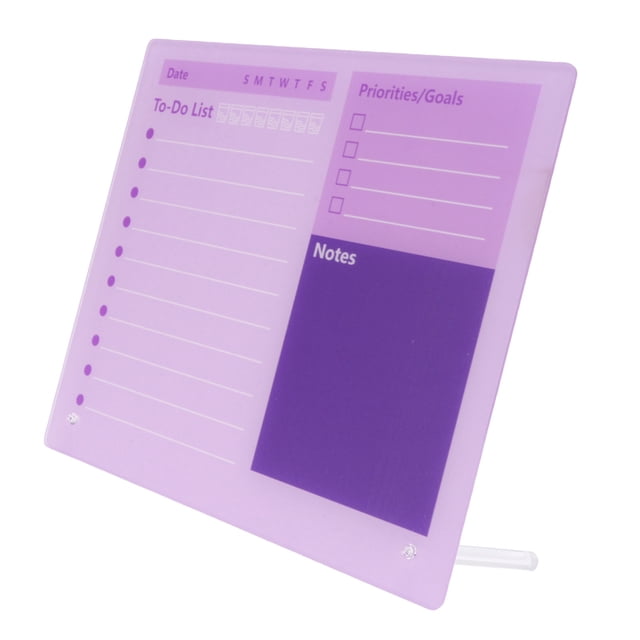 Calendrier de Bureau en Acrylique, Tableau de Planification Quotidienne Résistant aux Fissures et Réutilisable pour Bureau Maison École avec Support