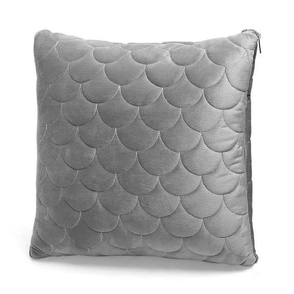2-in-1 Pillow Blanket For Home and Travel Gray (HT-ATP02-GY)