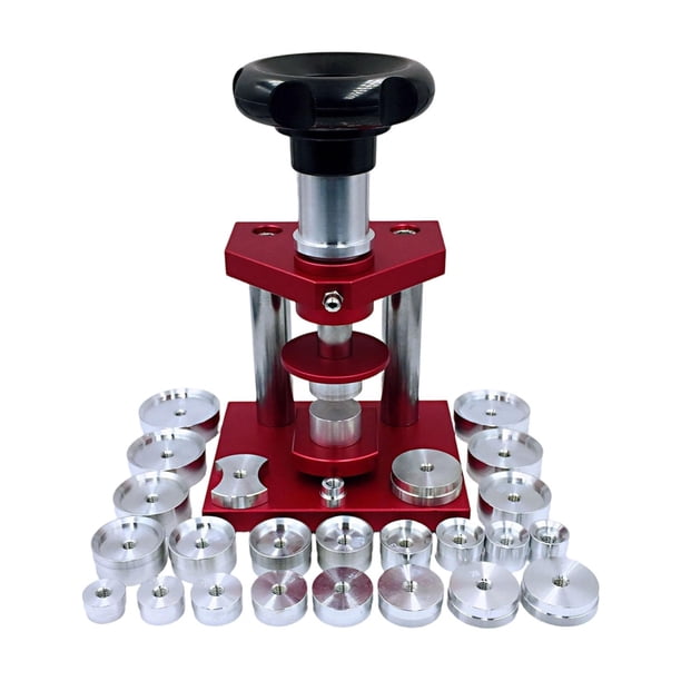 Juego de herramientas para prensar relojes, herramienta de reparación de relojes de pulsera, máquina profesional para cerrar tapas traseras y reparar 25 muere
