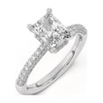 thumbnail image 2 of Ammo Jewel 2.2 Ct Radiant Cut Lab-Created Simulated Diamond Engagement Ring - 14K White Gold Plated Rings - Prong Setting - Perfect for Weddings, Anniversaries, and Gifts for Her - Classic Design, 2 of 3