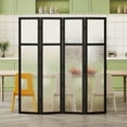 thumbnail image 6 of Acrylic Room Divider,4-Panel Freestanding Partition Screen, Frosted Translucent Privacy Panel - Lightweight Modern Divider for Home Office Studio (Black, 4 Panels), 6 of 7