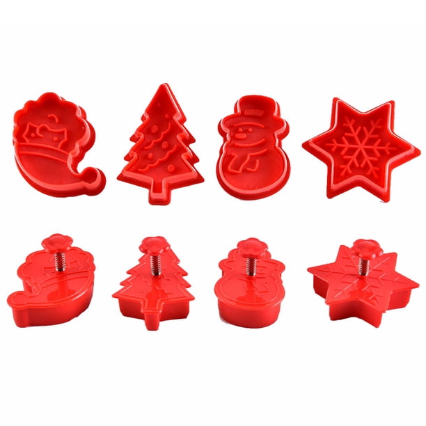 Utensilios Para Hornear En La Cocina, 4 Uds., Molde Cortador Para Hornear De Navidad Para Pastel De Fondant, Galletas, Pasteles, Herramientas Para Hornear En La Cocina ANGGREK Christmas Baking Cutter