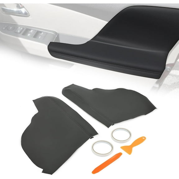 Kojem 2Pcs Door Panel Armrest Cover for 2011-2017 Honda Odyssey Front Door Armrest Upholstery Cover Trim PVC Dark Gray