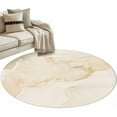 thumbnail image 2 of 4Ft Round Rug, Marble Beige Non-Skid Rubber Backing Large Area Rugs - Living Room Bedroom Home Office, Modern Abstract Ink Painting Luxury Indoor Floor Mat Carpets Washable Rug, 2 of 9