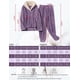 thumbnail image 2 of Conjunto de pijamas esponjosos para mujer, jersey de forro polar, pantalones, ropa de dormir de felpa suelta, 2 of 7