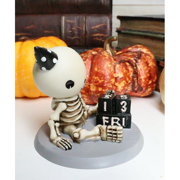 Ebros Eternal Friday 13th Birthday of Lucky The Skeleton Figurine 3.5" Long