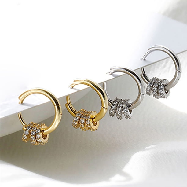 XWSHYW Pendientes Pendientes de Círculos Chapados En Plata de Circonita Cúbica, Pendientes de Joyería Magníficos para Fiesta de Graduación, Regalo