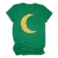 thumbnail image 5 of Penkiiy Happy Ramadan Tops Blouse for Women Women's Graphic Tees Moon Print Short Sleeve Round Neck T Shirts Tops XL Mint Green, 5 of 6