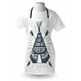 thumbnail image 3 of Adventure Apron Teepee Crossed Arrows We are Living Our Adventure Inspirational Quote, Unisex Kitchen Bib Apron with Adjustable Neck for Cooking Baking Gardening, Dark Petrol Blue White, by Ambesonne, 3 of 3