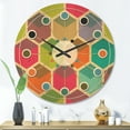 thumbnail image 2 of Designart 'Hexagon Retro Pattern I' Mid-Century Modern Wood Wall Clock, 2 of 5