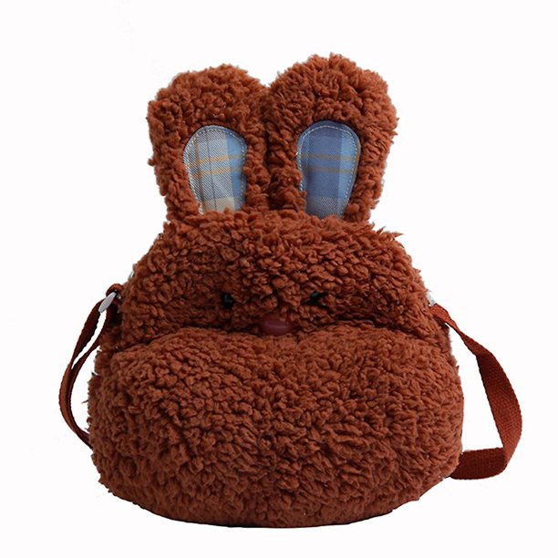 Bolso bandolera de felpa con forma de conejo para mujer, bolso bandolera, bolso bandolera