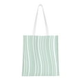 thumbnail image 1 of YFYANG Reusable Cotton Canvas Tote Shopping Bag, Green Line Design Washable Portable Grocery Bag for Daily Travel, 1 of 8