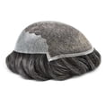 thumbnail image 3 of Mens Toupee Hairpieces Lace Front Human Hair Replacement System Skin PU Men's Wig Units 7X9 #220, 3 of 6