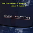 thumbnail image 2 of Dual Motor Badge Emblem Sticker Plaid Decor Compatible for Model 3 Y X S Accessories (Matt Black-Red Line) z, 2 of 4