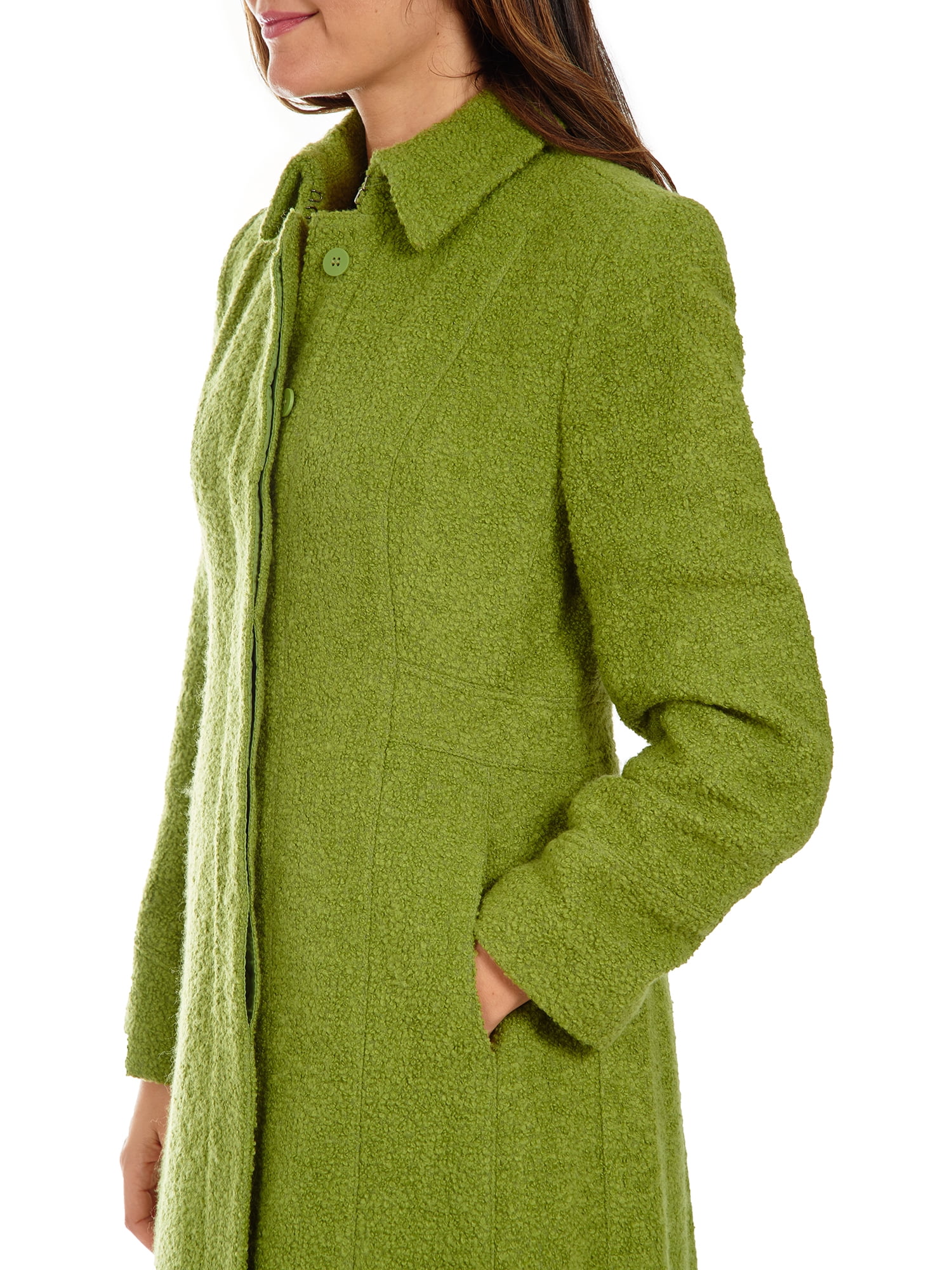 donatella fly front wool blend walker coat