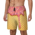 thumbnail image 2 of Gaeub Pink Ice Cream Mens Swim Trunks Stretch Beach Shorts Quick Dry for Men Swim Shorts Swimwear with Pockets- Small, 2 of 9