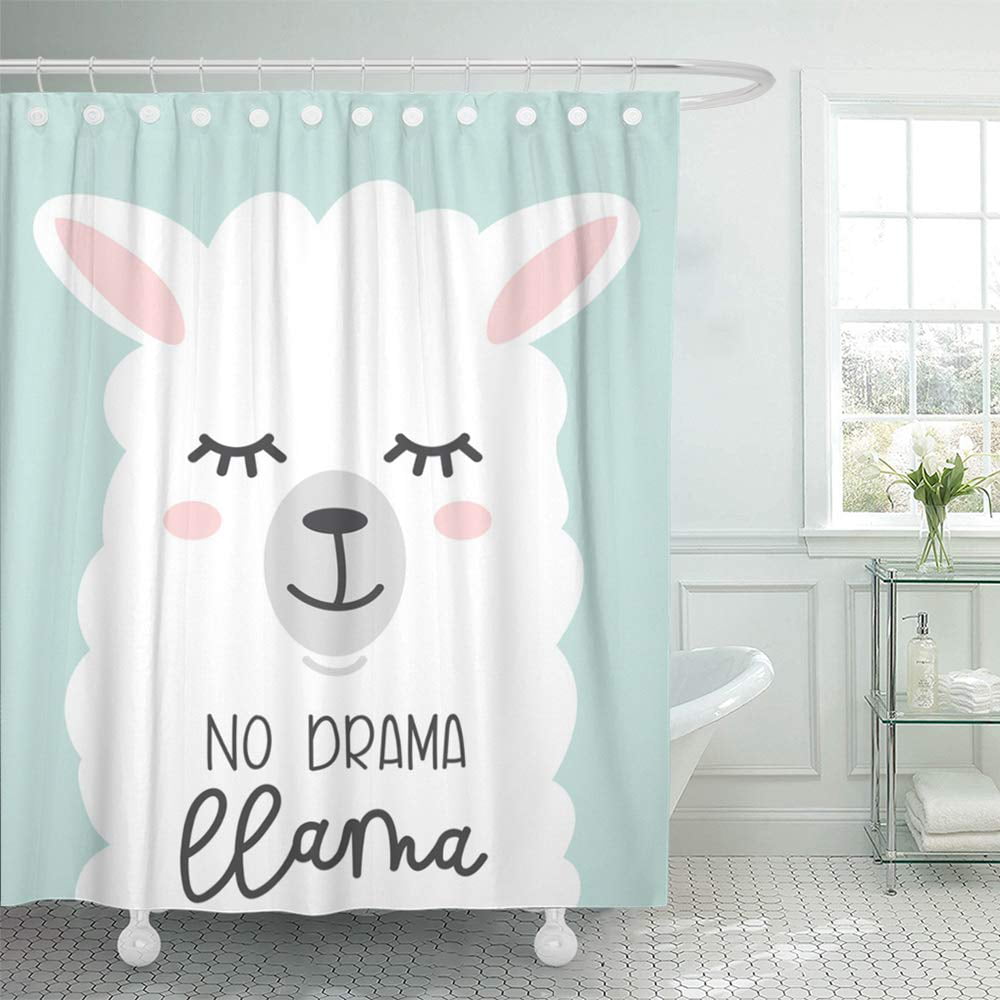 No drama llama animal Shower Curtain for Bathroom Waterproof Polyester Fabric 