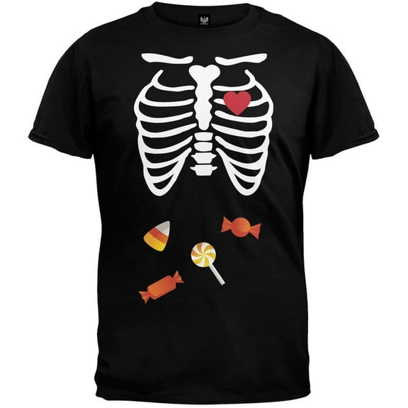 Halloween Men's Candy Baby Skeleton Short Sleeve T Shirt