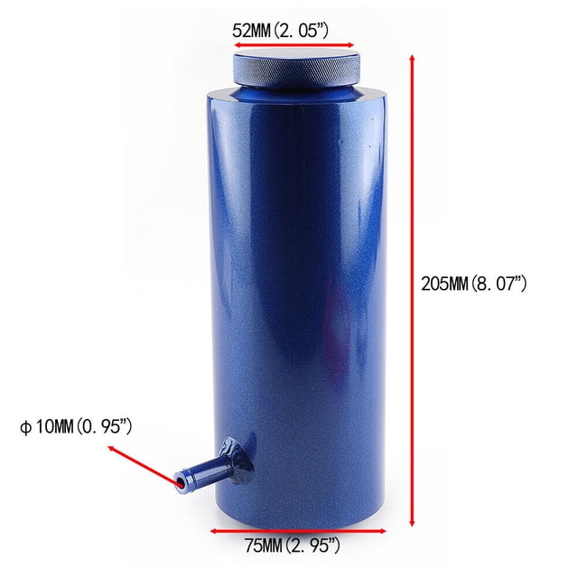 Blue 800ml Réservoir de Récupération de Liquide de Refroidissement en Aluminium