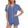 thumbnail image 2 of Conjunto de pijama Anjue para mujer, pijama clásico, manga corta, 2 of 6