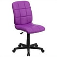 thumbnail image 1 of Pemberly Row Chaise de Bureau Pivotante Moderne Matelassée à Dossier Mi-Haut, Violet, 1 of 6