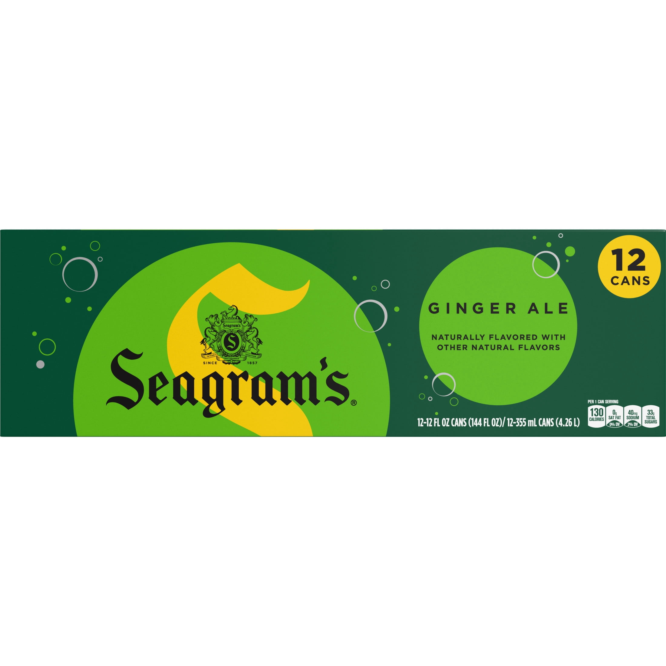 Seagram's Ginger Ale Soda Pop Fridge Pack Cans, 12 fl oz, 12 Pack