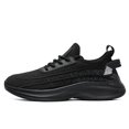 thumbnail image 2 of Men's Lace‑Up Knit Mesh Athletic Running Sneakers, Speckled Pattern Upper Footwear with Curved Thick Midsole for Daily Jogging and Casual Sports Activities, 2 of 7