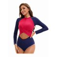thumbnail image 2 of Top-kevin Women's Long Sleeve One Piece Swimsuits Rash Guard Modest Full Coverage Bathing Suit, 2 of 13