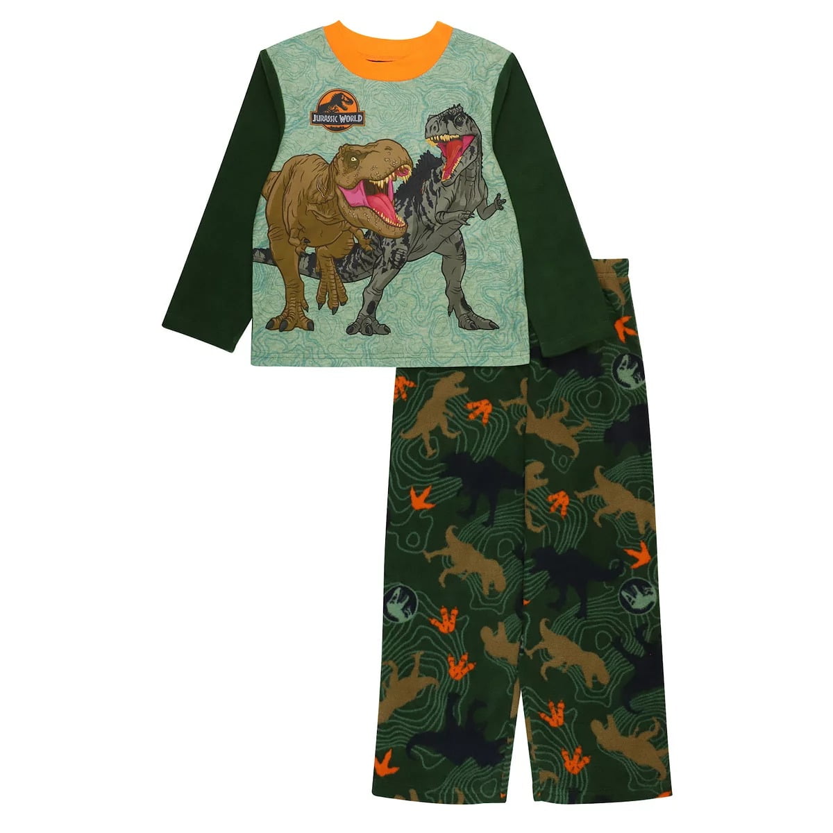 Jurassic World Dominion Boy's Giganotosaurus, T-Rex Fleece Pajama Set ...