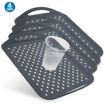 Serving Tray Non Slip TV Dinner Food Tray With Handles - Nonskid Anti Spill Plastic Food Carrying Tray - Rectangular - 4pc