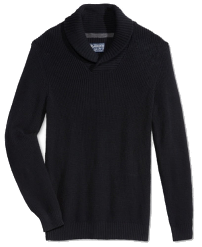 mens shawl collar sweater black