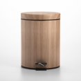 thumbnail image 2 of mDesign Small 1.3 Gallon Round Metal Step Trash Can, Liner/Handle - Oak Brown, 2 of 8