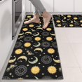 thumbnail image 2 of Kitchen Rugs Sets Of 2,Black Sun Moon Star Pattern Anti Fatigue Kitchen Mat Rugs Non Slip Washable,Decorative Kitchen Floor Mats for Kitchen,Sink,Laundry,17"X47", 2 of 5