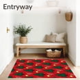 thumbnail image 3 of ODIKA 6'x9' Machine Washable Non-Slip Area Rug, Festive Pine Tree with Holiday Ornament Accents High Traffic Rug, Red, 610322, 3 of 7