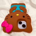 thumbnail image 4 of Funda de silicona con dibujos animados de gatos en 3D para iPhone XR, 4 of 5